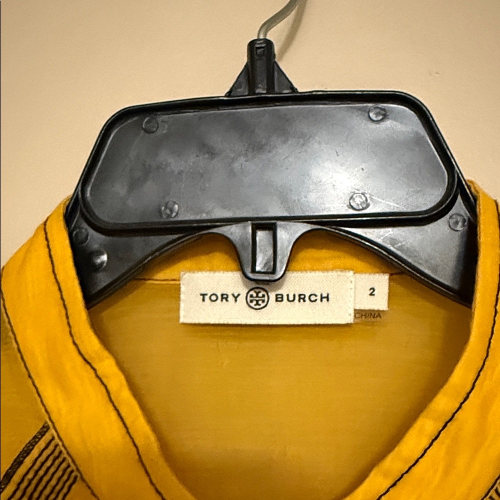 Tory Burch Mustard Yellow Ruffle Shirt - Picture 3 of 5
